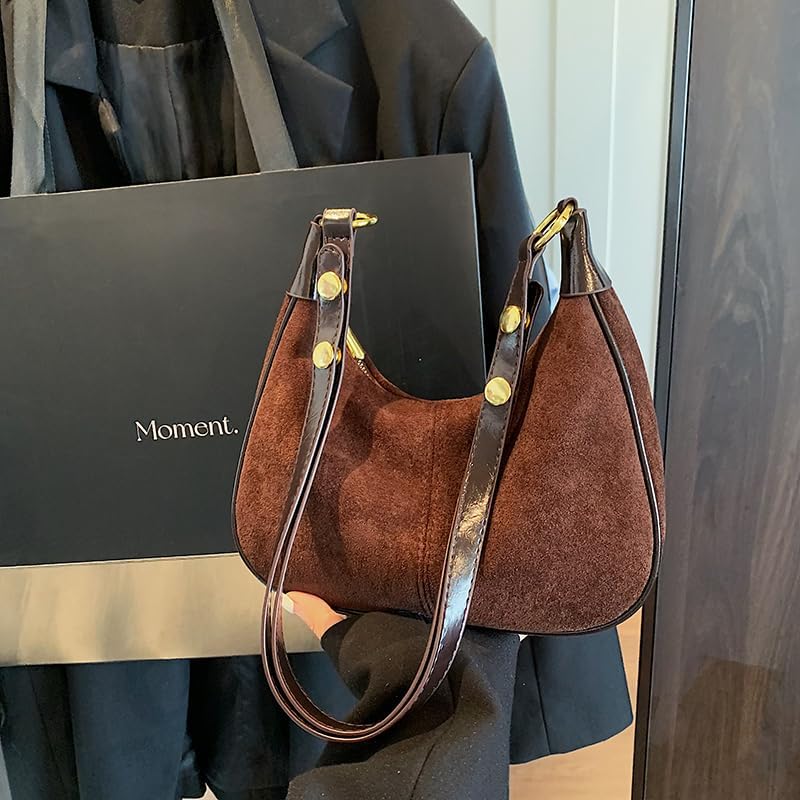 celestina Shoulder Bags for Women Small Hobo Bags Crescent Shaped Cute Retro Tote Handbag Mini Clutch Purse with Zipper Closure - Image 2